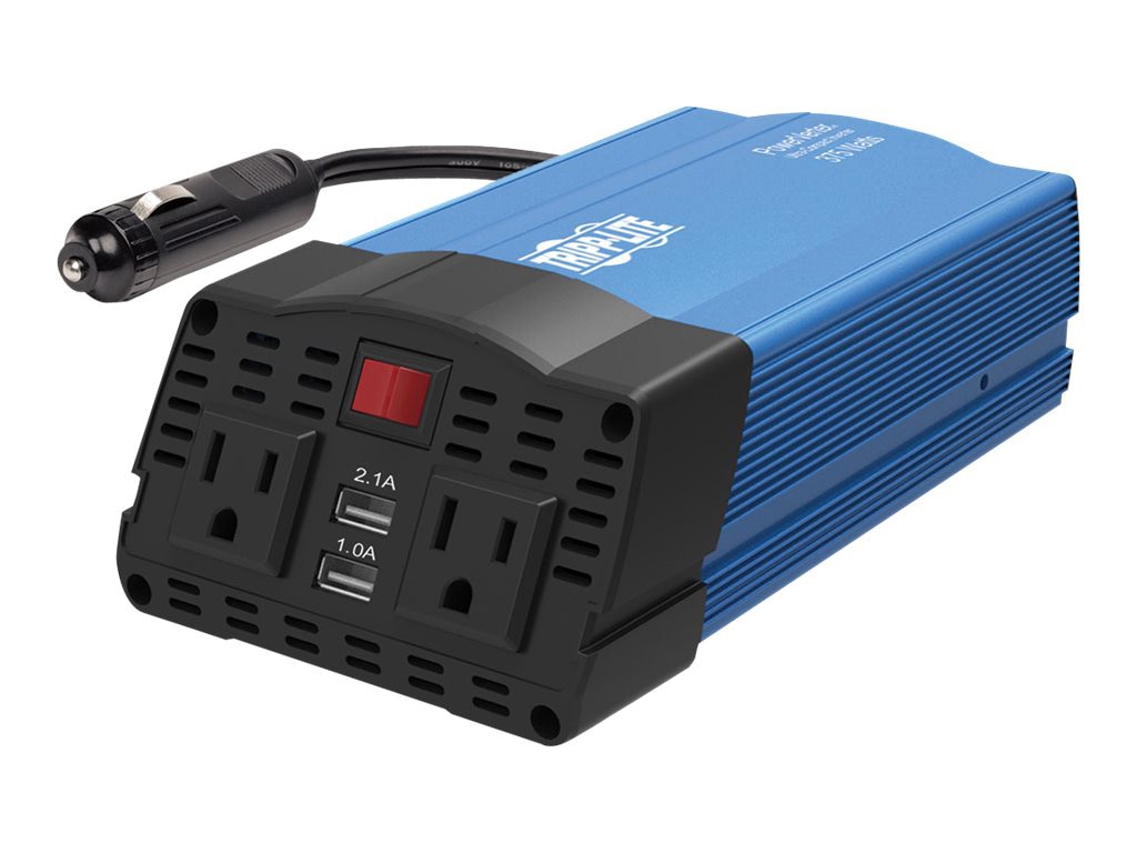 Eaton Tripp Lite Series 375W Ultra-Compact Car Power Inverter with 2 AC Outlets, 2 USB Charging Ports AC to DC - DC to