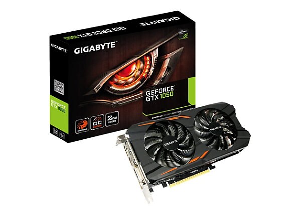 Gigabyte GeForce GTX 1050 Windforce OC 2G - graphics card - NVIDIA GeForce GTX 1050 - 2 GB