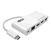 Tripp Lite USB C Hub x3 USB-A, Gigabit Ethernet Port, Type C Charging Port