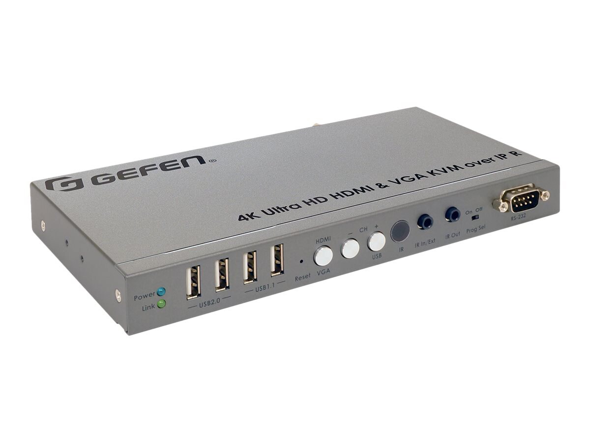 Gefen 4K Ultra HD HDMI and VGA KVM over IP Receiver Unit - video/audio/infrared/USB/serial extender - GigE