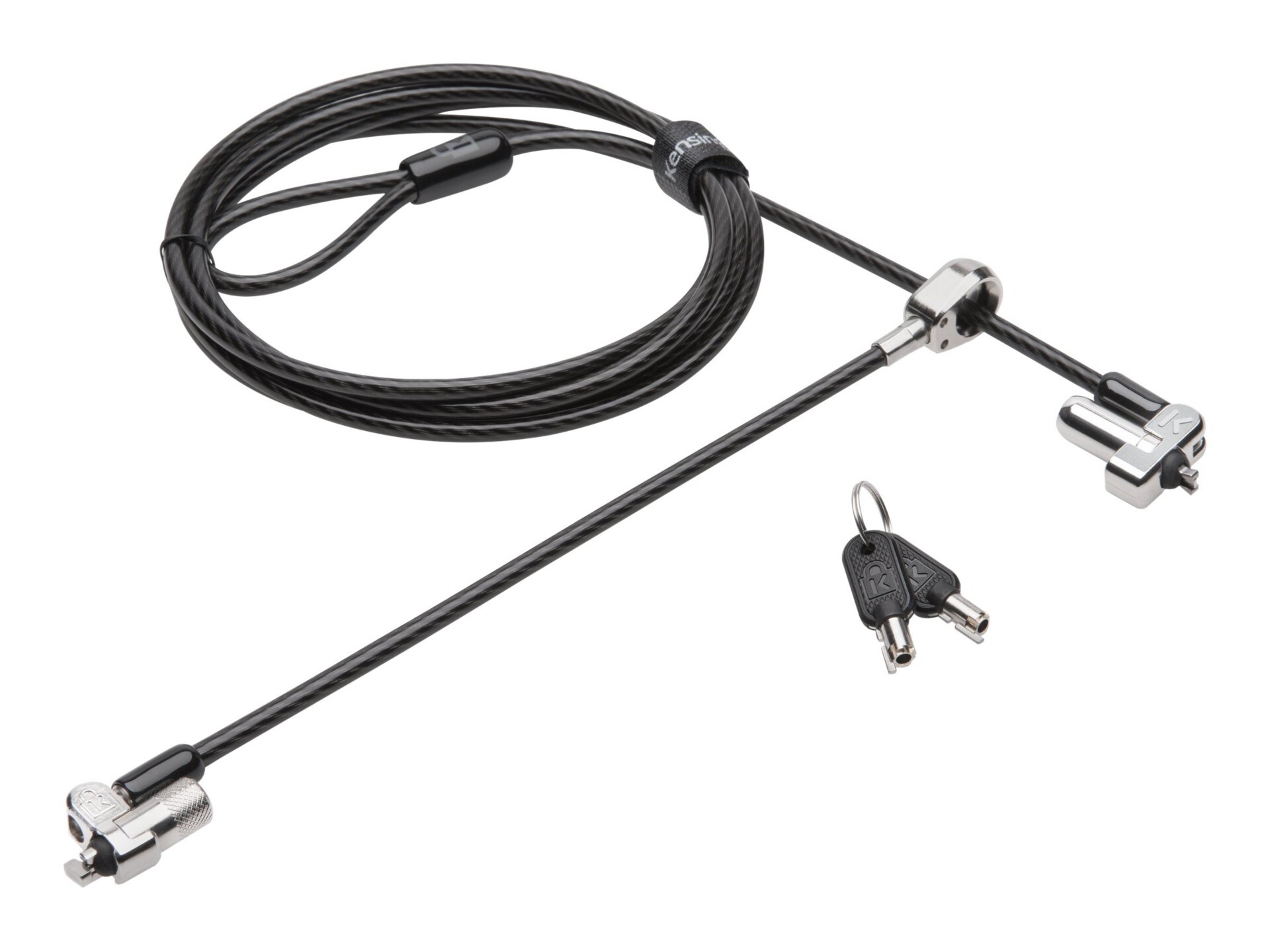 Kensington N17 Keyed Dual Head Laptop Lock for Wedge Shaped Slots - security cable lock