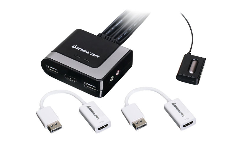 IOGEAR 2-Port HD Cable KVM with DisplayPort Adapters