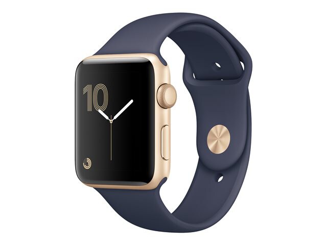 Apple Watch Series 1 - gold aluminum - smart watch with sport band midnight blue