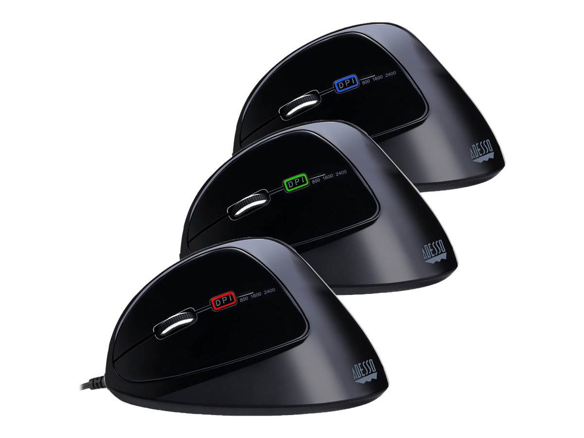 Adesso Programmable Vertical Ergonomic Left-Handed Mouse