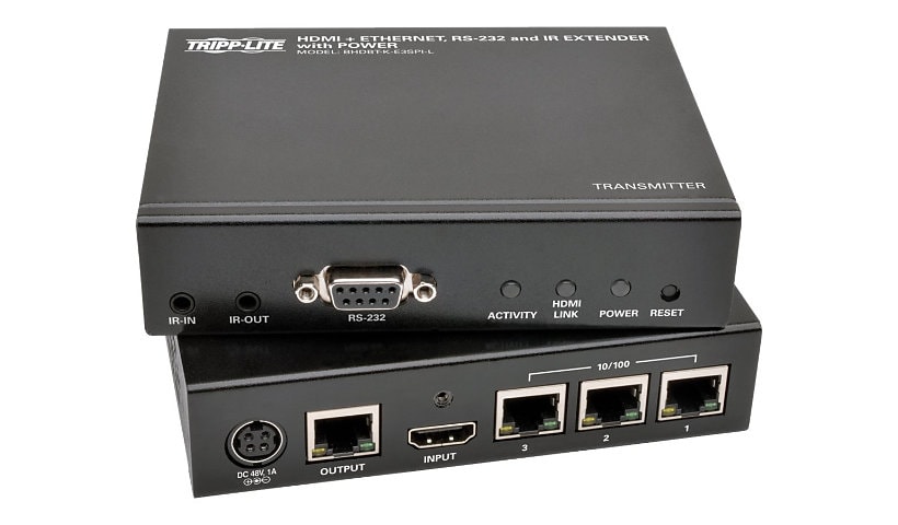 Tripp Lite HDBaseT HDMI Over Cat5e Cat6 Cat6a Extender Kit w/Ethernet, Power, Serial and IR Control 100m 328ft -