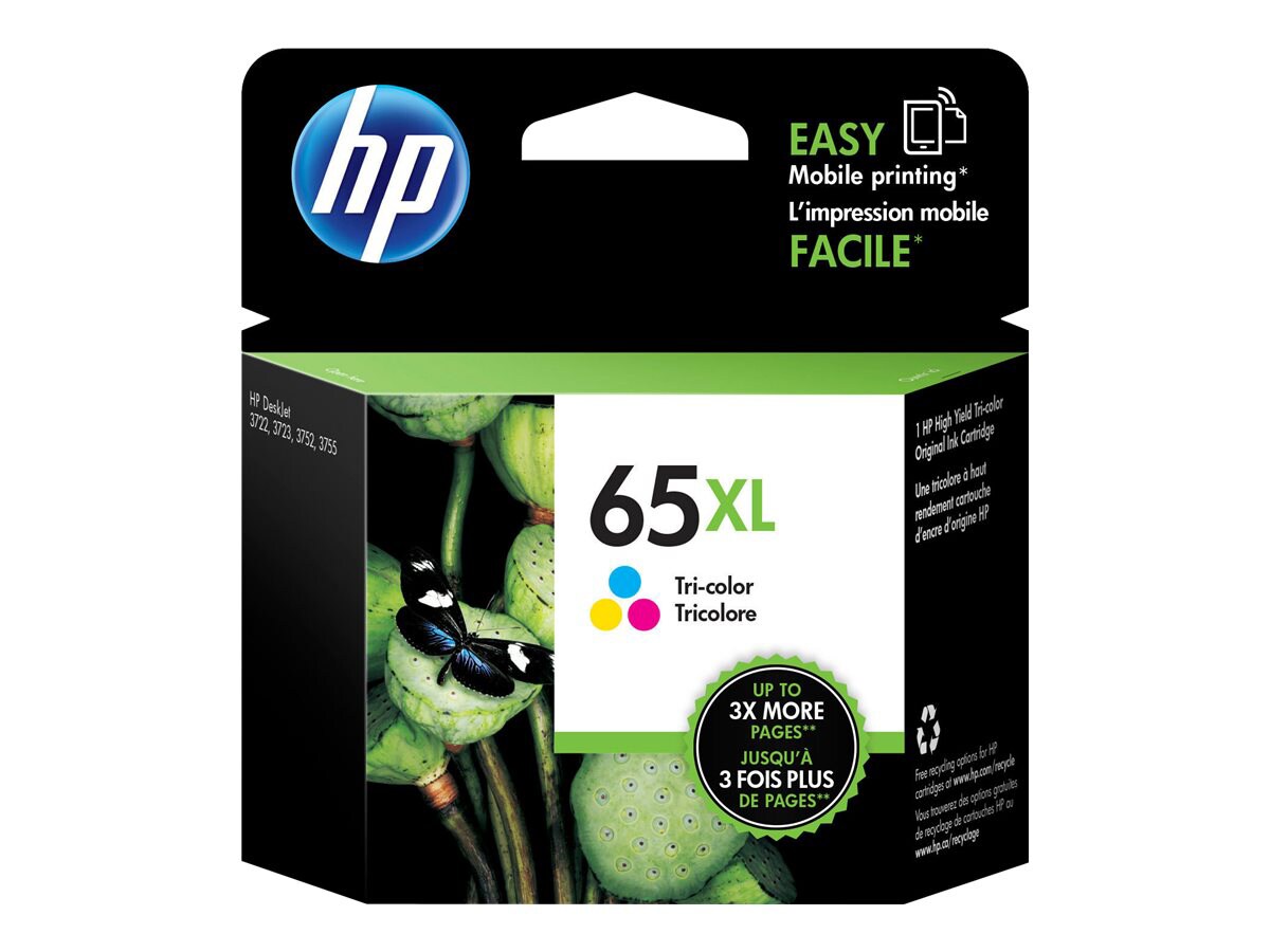 HP 65XL - High Yield - dye-based tricolor - original - DesignJet - ink cartridge