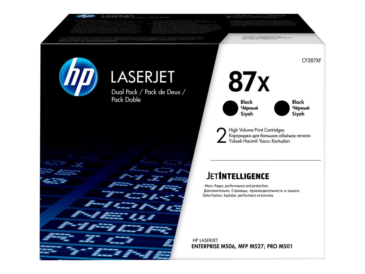 HP 87X (CF287XD) Original High Yield Laser Toner Cartridge - Black - 2 / Carton