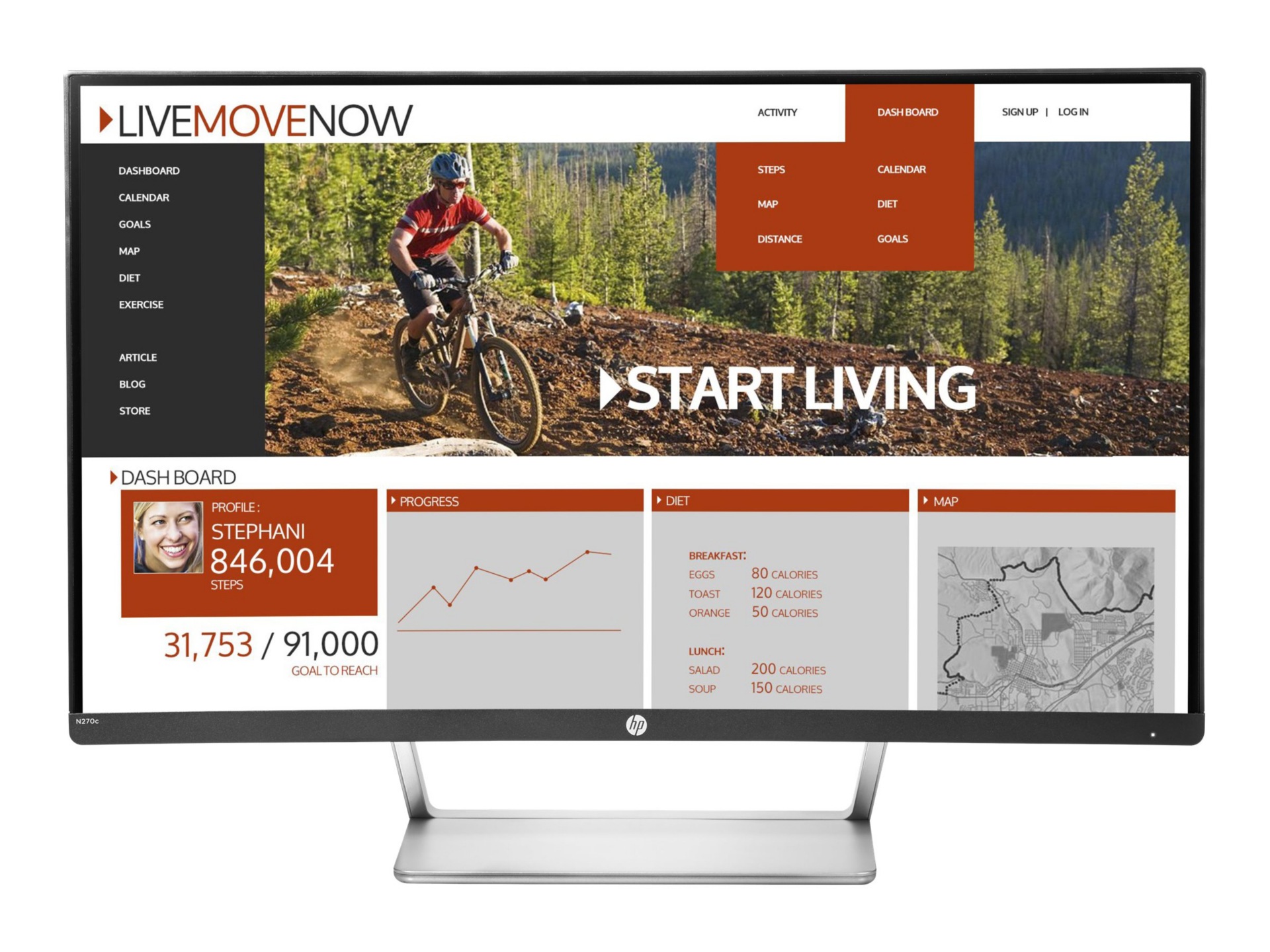 HP N270c - LED monitor - curved - Full HD (1080p) - 27"
