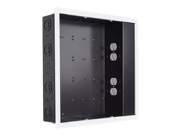 Chief Proximity In-Wall Storage Box with 4 Power Receptacle & Surge - Black