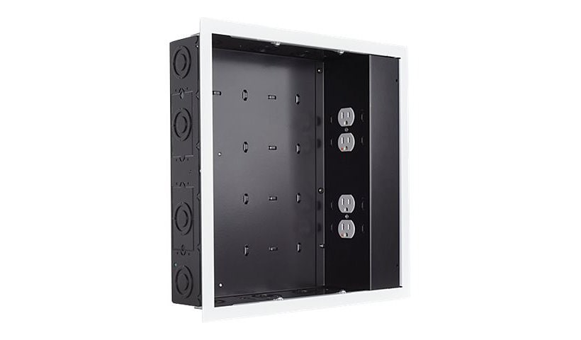 Chief Proximity In-Wall Storage Box with 4 Power Receptacle & Surge - Black