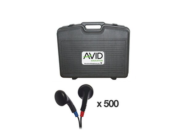 Avid JS-75 Earphone HardCase 500 Classroom Pack