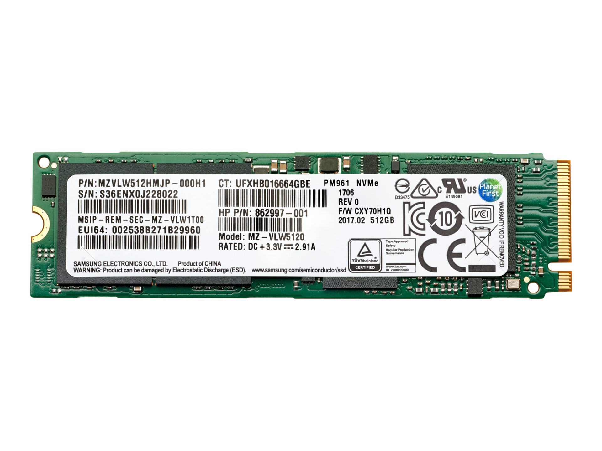 HP - solid state drive - 512 GB - PCI Express 3.0 x4 (NVMe)