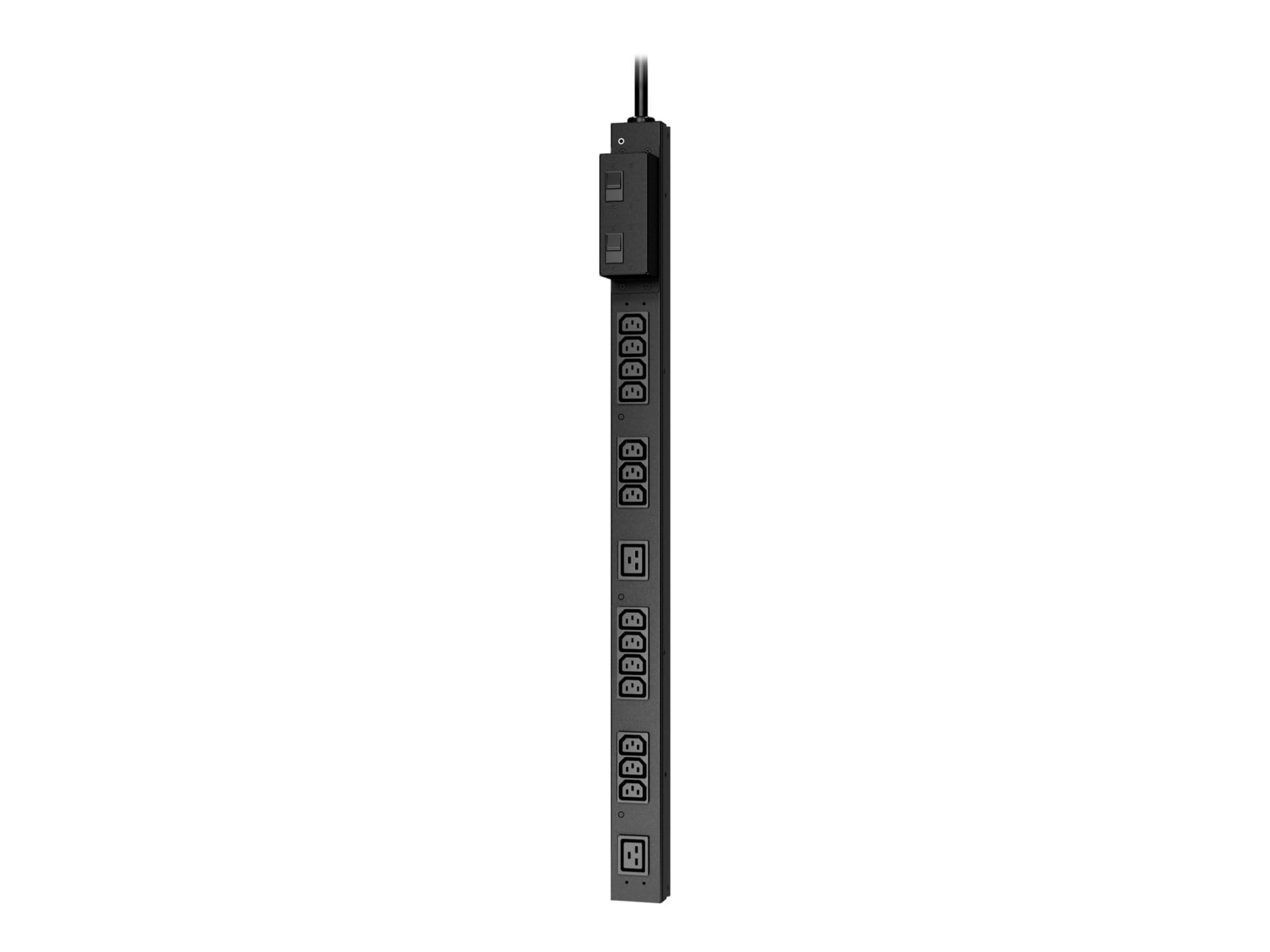 Rack PDU, Basic, Half Height, 200-208V, 30A, (14) C13, (2) C19