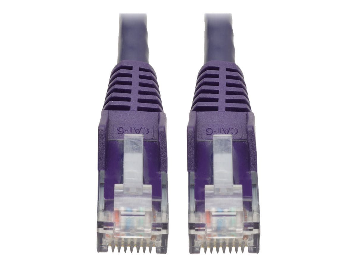 Eaton Tripp Lite Series Cat6 Gigabit Snagless Molded (UTP) Ethernet Cable (RJ45 M/M), PoE, Purple, 1 ft. (0.31 m) -