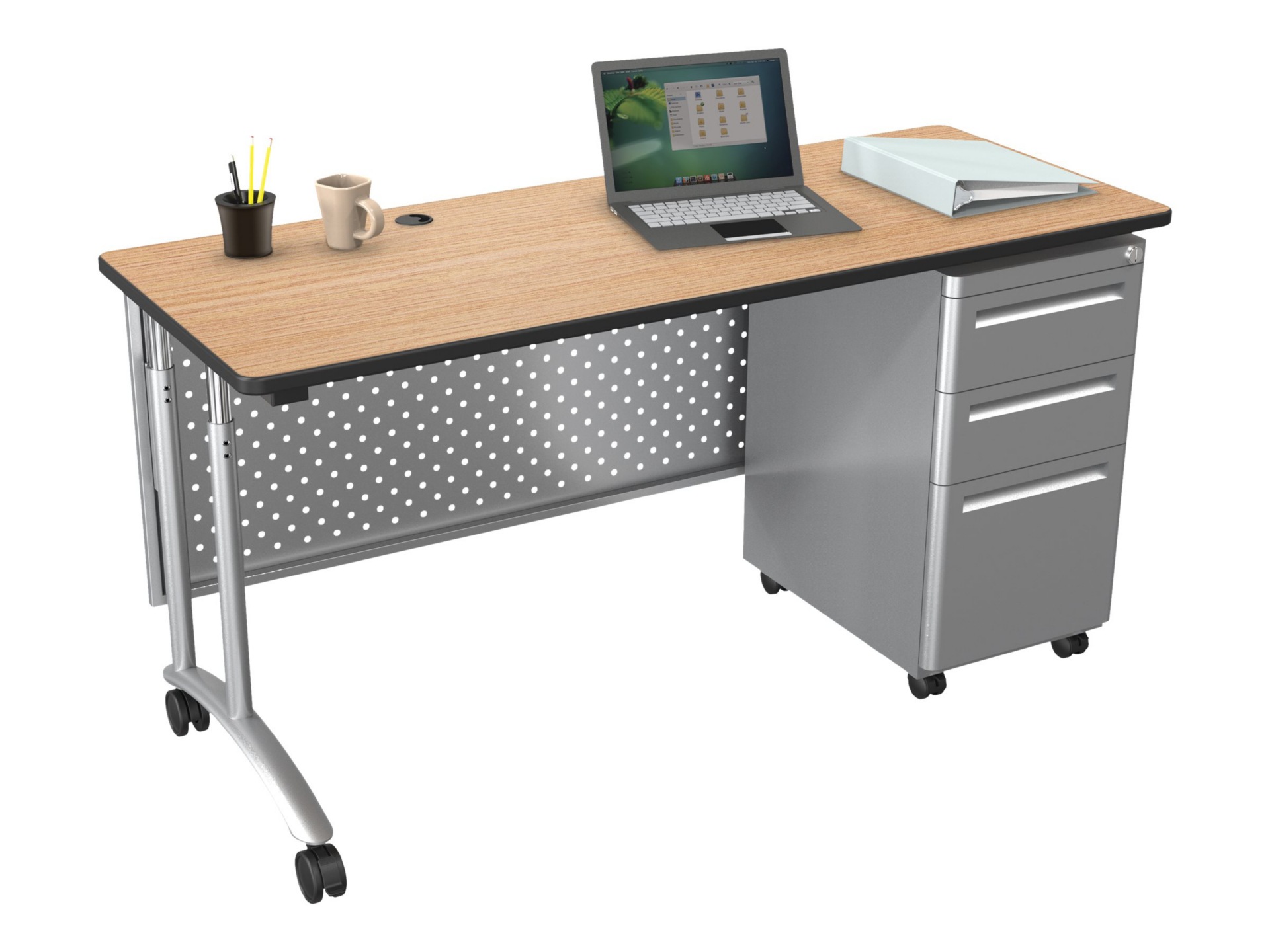 BALT Modular Teacher's Desk Single Pedestal Desk Set - pedestal desk