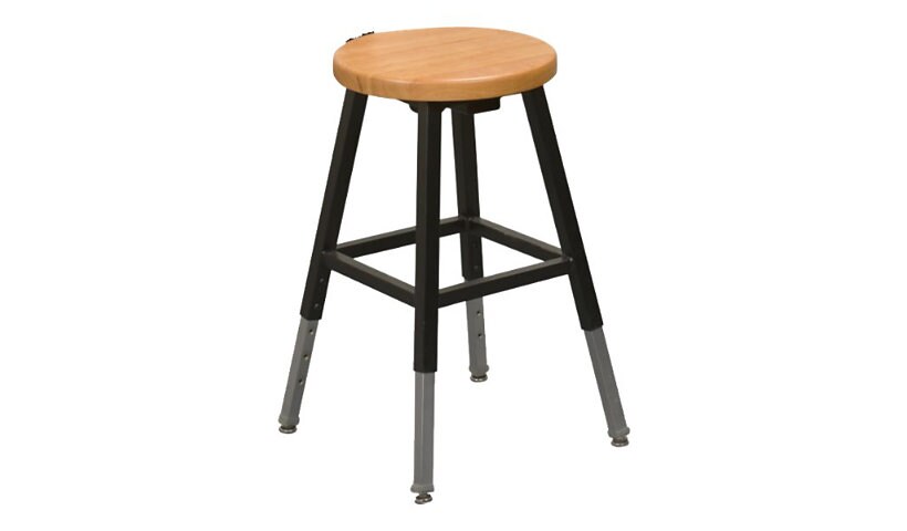 BALT Lab Stool - stool - round - wood, powder-coated steel - black