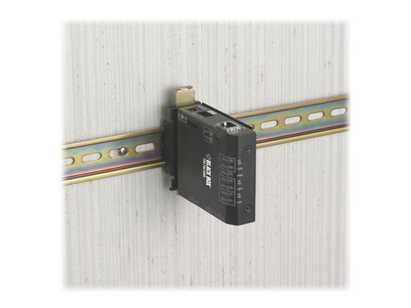 Black Box Hardened Media Converter Switch 100-240-VAC with IEC - fiber media converter - 10Mb LAN, 100Mb LAN