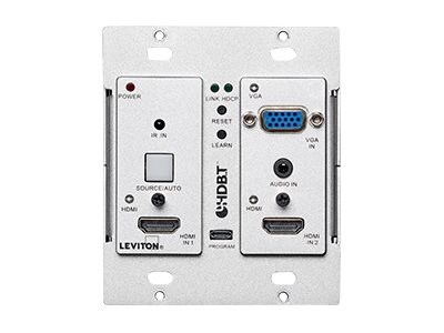 Leviton Autoswitching HDBaseT Extender Wallplate - video/audio/infrared ext