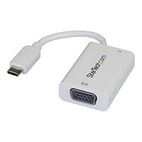 StarTech.com USB C to VGA Adapter with 60W Power Delivery Pass-Through - 1080p USB Type-C to VGA Video Converter w/