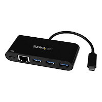 StarTech.com USB C to Gigabit Ethernet Adapter NIC w/ Hub & Power Delivery