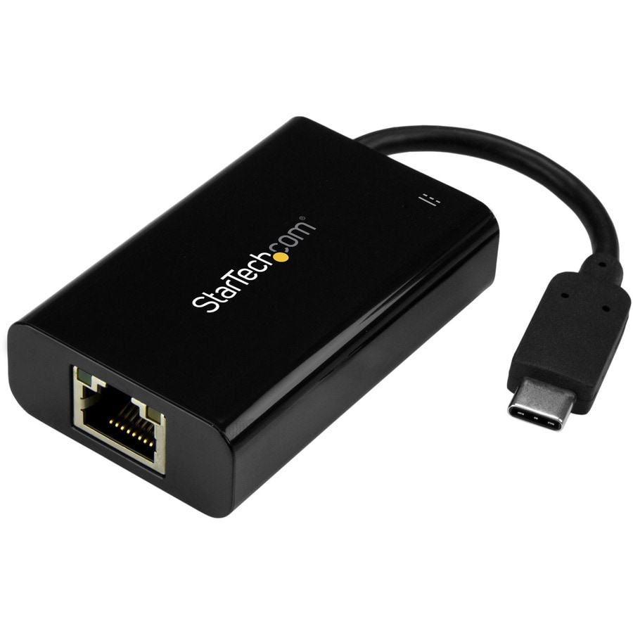 StarTech.com USB C to Gigabit Ethernet Adapter/Converter w/PD 2.0 - 1Gbps USB 3.1 Type C to RJ45/LAN Network w/Power