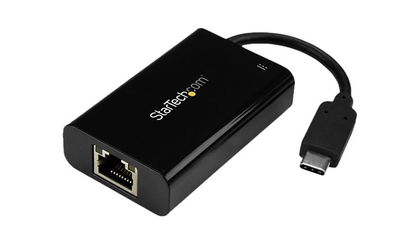StarTech.com USB C to Gigabit Ethernet Adapter/Converter w/PD 2.0 - 1Gbps USB 3.1 Type C to RJ45/LAN Network w/Power