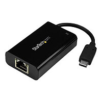 StarTech.com USB C to Gigabit Ethernet Adapter/Converter PD Passthrough 1Gbps USB C to RJ45 Network