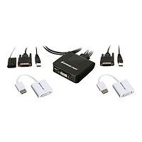 IOGEAR 2-Port DVI and DisplayPort KVM Kit - Cables Included - KVM / USB swi