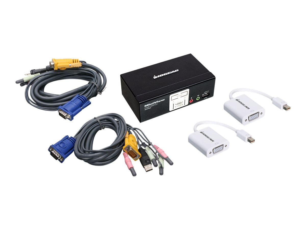 IOGEAR 2-Port VGA and Mini DisplayPort KVM Kit - Cables Included - KVM / au