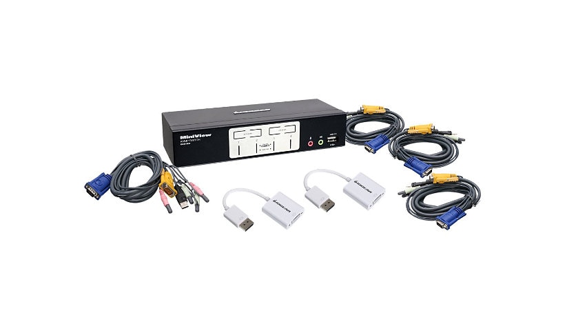 IOGEAR 4-Port VGA and DisplayPort KVM Kit - Cables Included - KVM / audio /