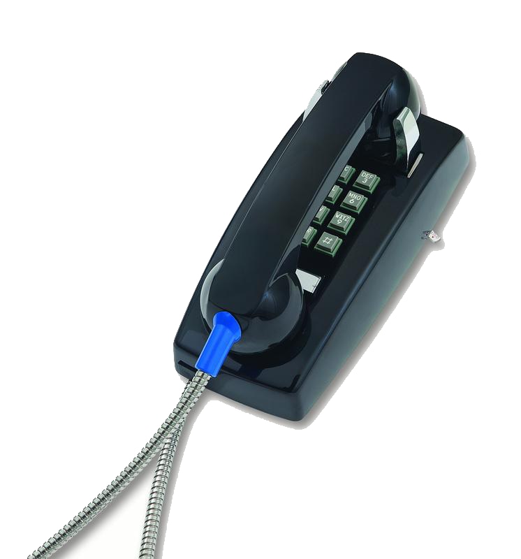 Cortelco Wall Phone Armored Cord - Black