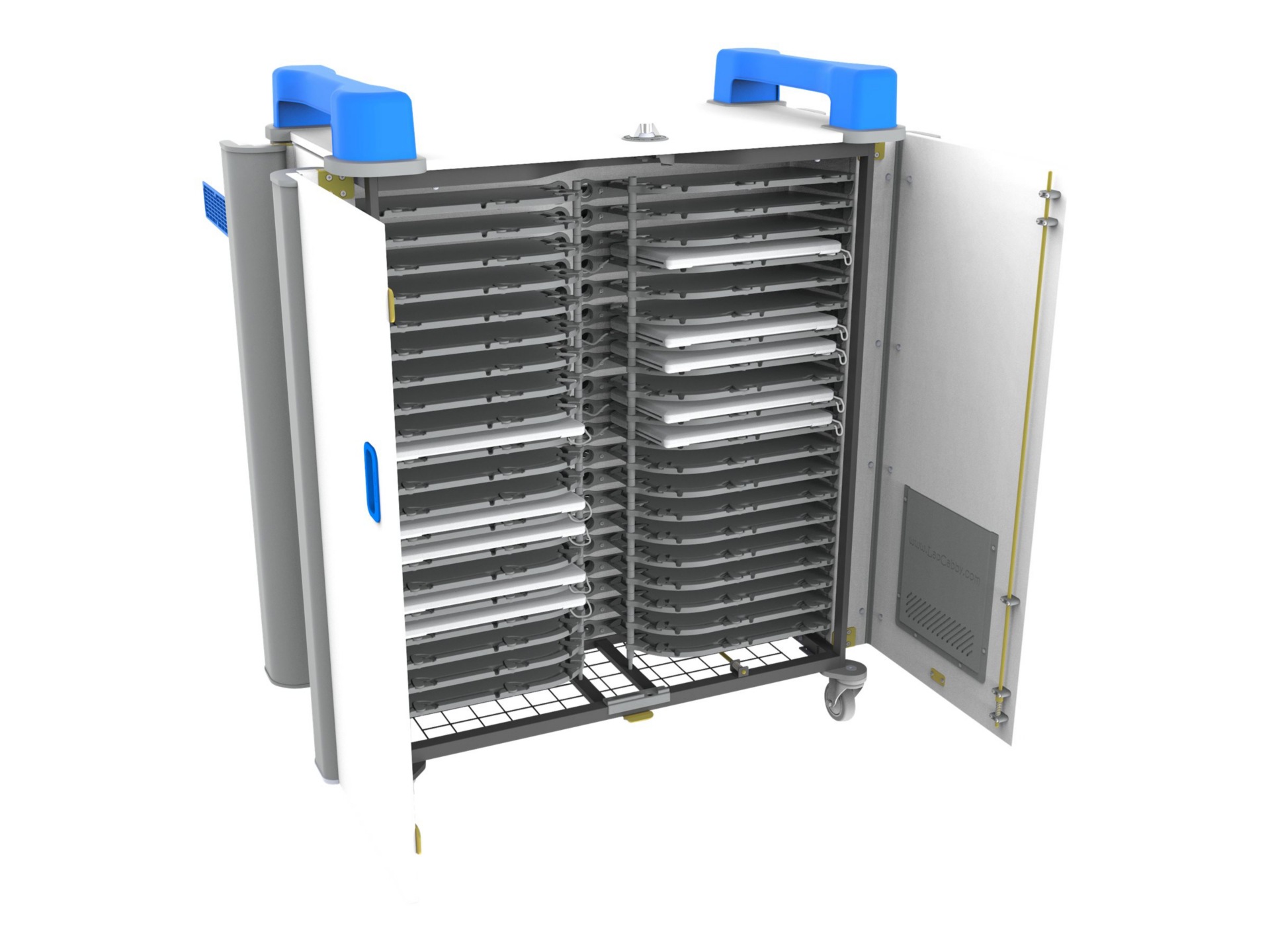 LapCabby UniCabby 40-Device (up to 14") Mobile AC Horizontal Charging Cart cart - for 40 tablets / notebooks - blue