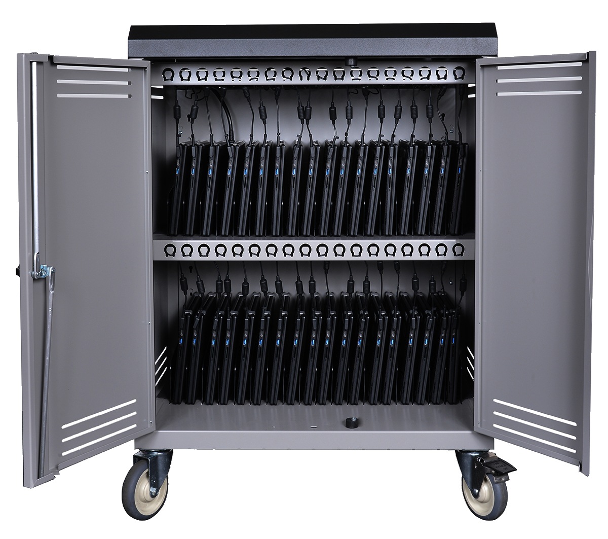 Spectrum Connect36 Rotated Outlets cart - for 36 tablets / notebooks - dark gray - with eLogix Timer
