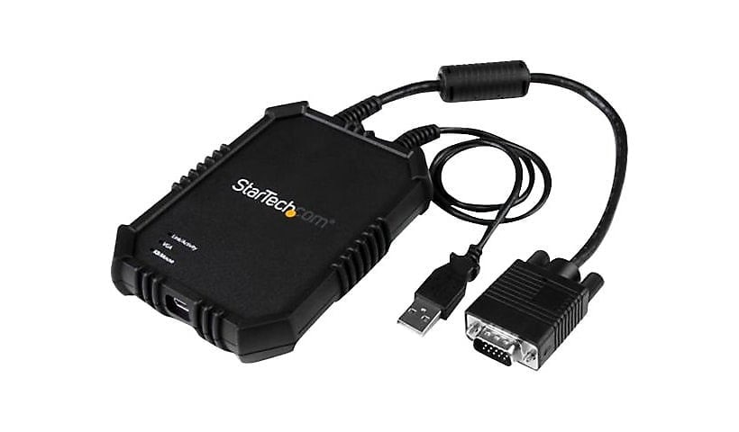 StarTech.com Laptop to Server KVM Console, Rugged USB Crash Cart Adapter with File Transfer and Video Capture, TAA