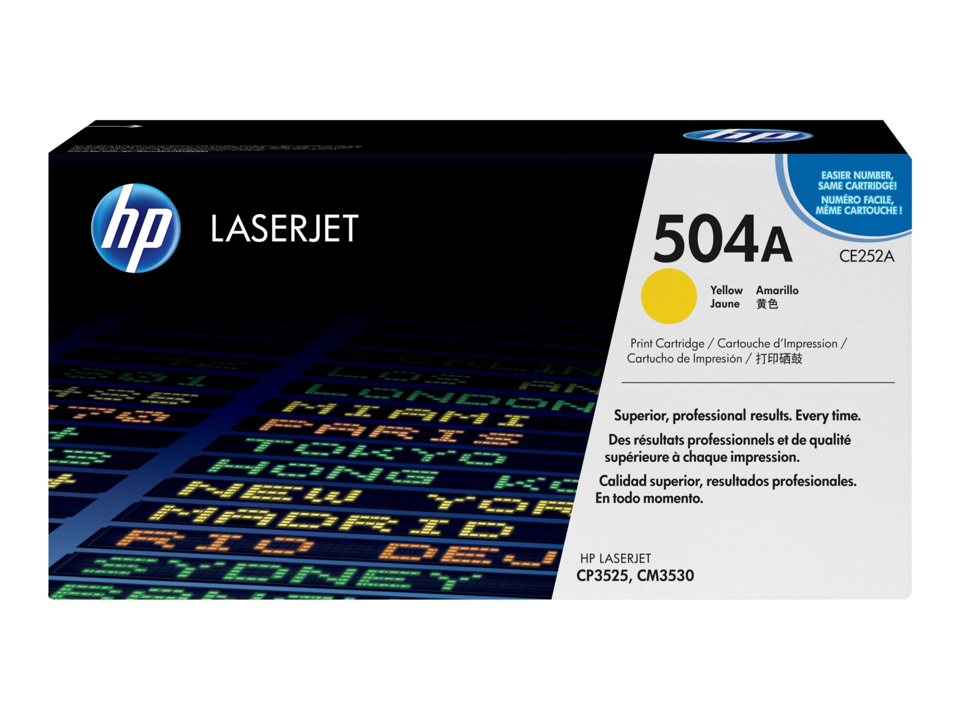 HP 504A (CE252AG) Original Laser Toner Cartridge - Single Pack - Yellow - 1 Each