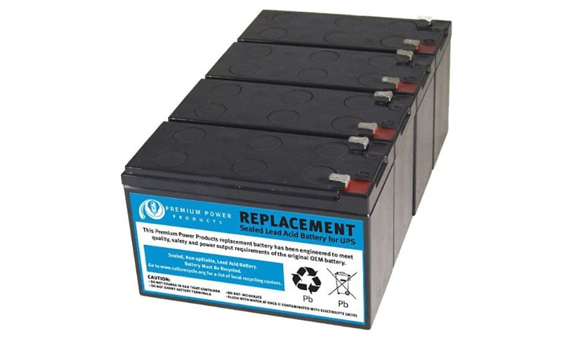 Premium Power Products Sealed Lead Acid Battery Replaces APC RBC115, 4 pack