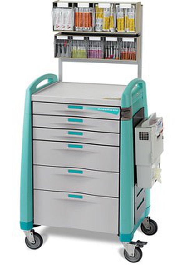 Capsa Healthcare Avalo Both Side AM Handle Anesthesia Cart Upgrade - Extreme Green
