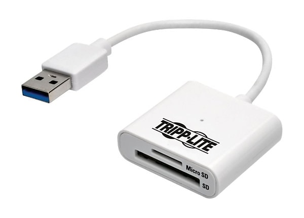 Tripp Lite USB 3.0 SuperSpeed SD/Micro SD Memory Card Media Reader with Built-In Cable, 6 in - card reader - USB U352-06N-SD - USB - CDW.com
