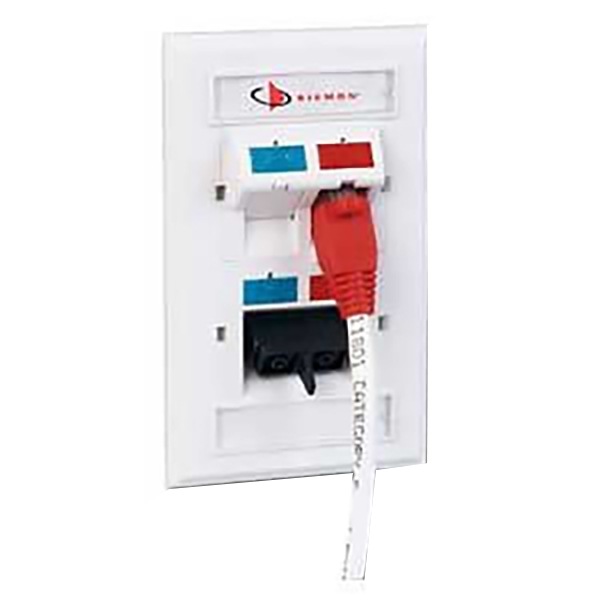 Siemon Dual Port Flush Mount Single Gang Plastic Faceplate - Unloaded