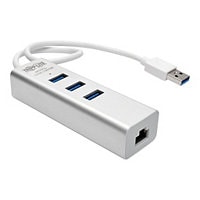 Tripp Lite USB 3.0 SuperSpeed to Gigabit Ethernet NIC Network Adapter w/ 3 Port USB Hub - network adapter - USB 3.0 -