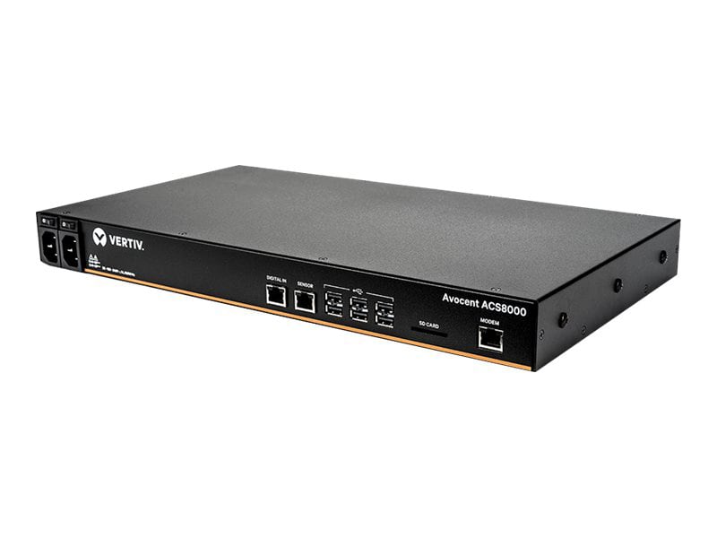 Vertiv Avocent ACS 8000 8-Port Serial Console Server, Dual AC, Modem, 1U