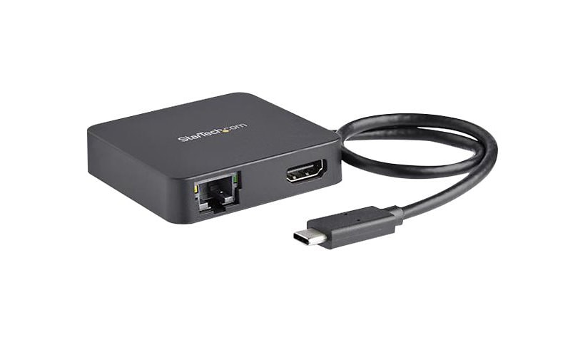 StarTech.com USB C Multiport Adapter - Portable USB Type-C Mini Dock to 4K UHD HDMI Video - GbE, USB 3.0 Hub -