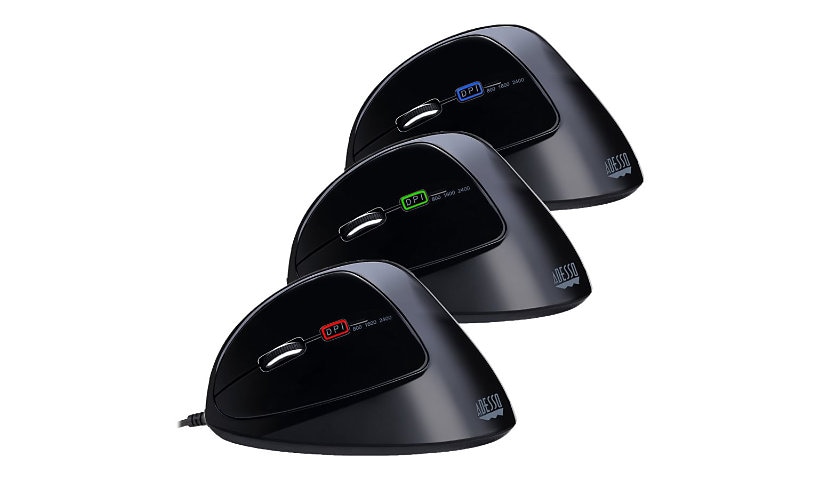 Adesso Programmable Vertical Ergonomic Left-Handed Mouse