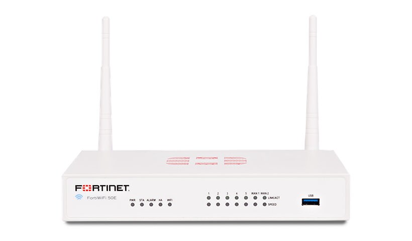 Fortinet FortiWiFi 50E-2R Hardware + 3 Year 8x5 FC and FG UTM