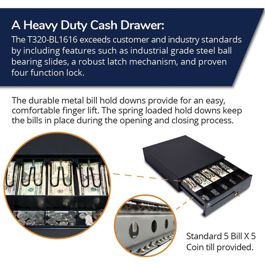 Thumbnail 5 of 8 for apg Cash Drawer Heavy Duty Series 100 Cash Drawer: T320-BL1616