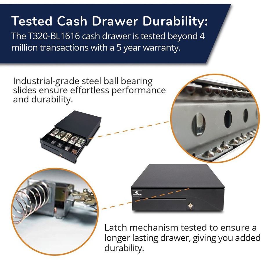 Thumbnail 6 of 8 for apg Cash Drawer Heavy Duty Series 100 Cash Drawer: T320-BL1616