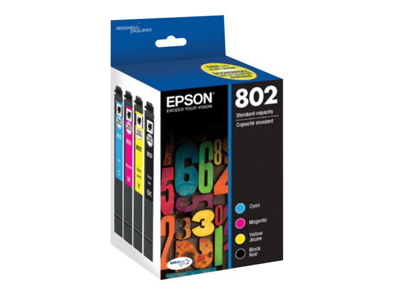 Epson 802 - 4-pack - black, yellow, cyan, magenta - original - ink cartridg