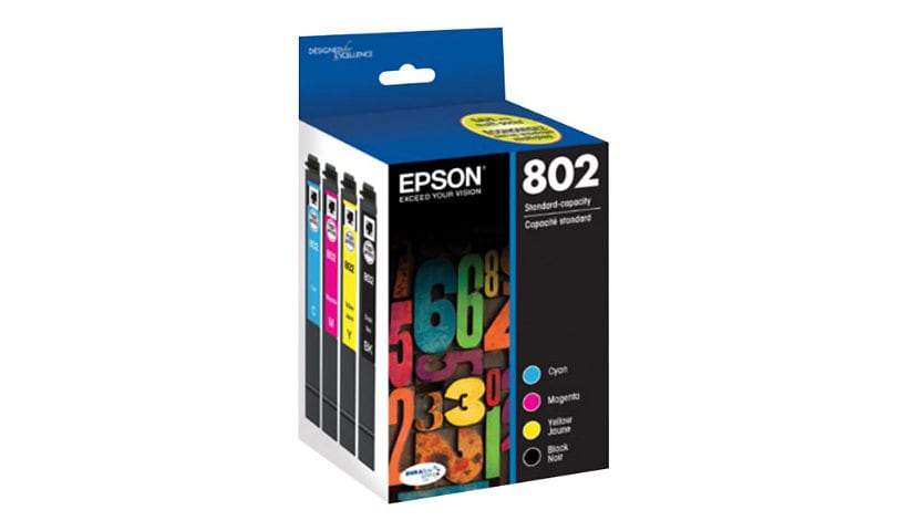 Epson 802 - 4-pack - black, yellow, cyan, magenta - original - ink cartridge