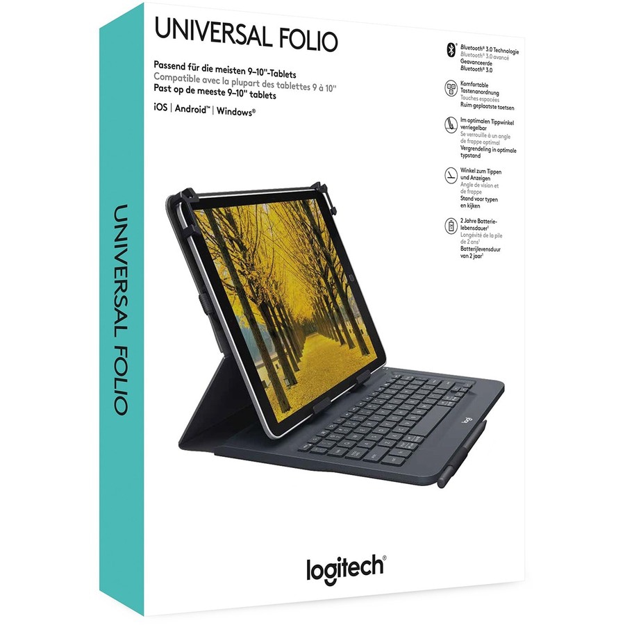 Thumbnail 4 of 9 for Logitech Universal Folio for 9-10 inch Tablets - keyboard and folio case