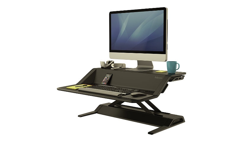 Fellowes Lotus Sit-Stand Workstation - stand - Waterfall - for LCD display / keyboard / mouse - black
